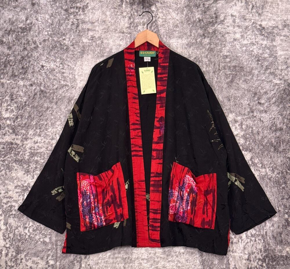 New Kusnadi New York Kimono Jacket 3X Womens Abstract Print